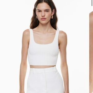 Sculpt Knit Squareneck Cropped Tank